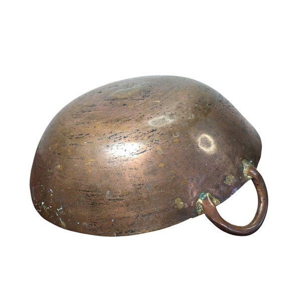 Antique Hand Hammered Copper Cauldron Pot Rustic Farmhouse Kitchen Decor - Picture 10 of 12